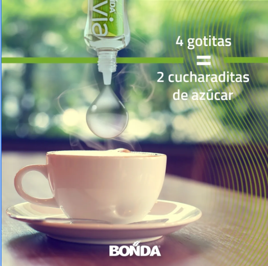 Paquete 12 Goteros Stevia Líquida BONDA 30 ml