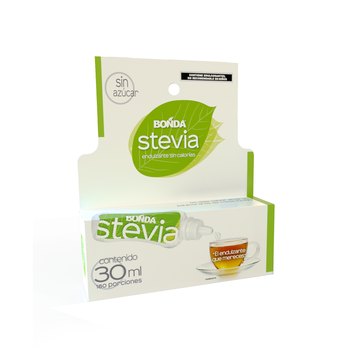 Paquete 8 Goteros Stevia Líquida BONDA 30 ml
